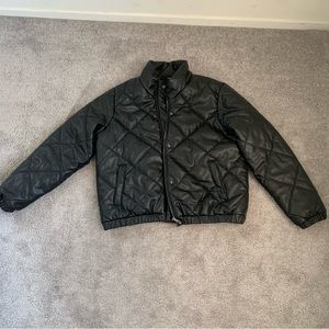 EUC CI SONO FAUX LEATHER QUILTED PUFFER JACKET